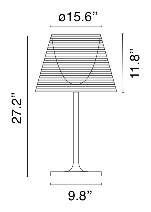 KTribe Table Lamp by Flos, size drawing: KTribe Table 2