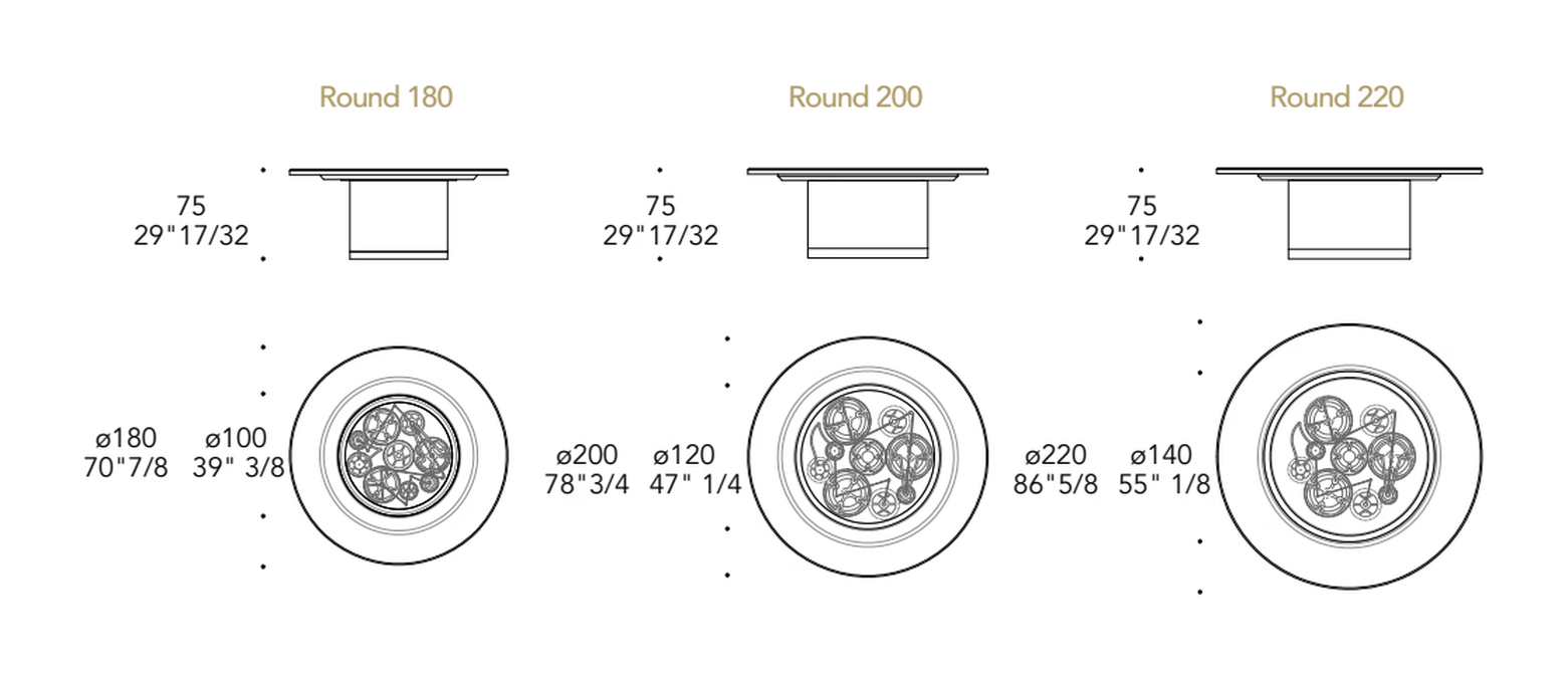 Big Ben 72 Dining Table by Reflex, size drawing