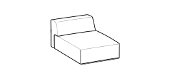 Monolith Sofa by Ditre Italia, size drawing: Maxi dormeuse