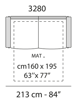 Turati Sofa Bed by Nicoline, size drawing 2