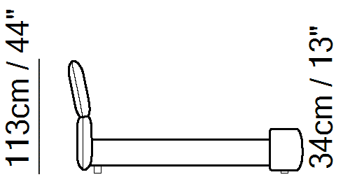 Briq Bed by Natuzzi Italia, size drawing