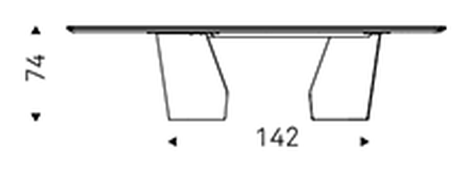 Senator Wood Dining Table by Cattelan Italia, size drawing 1