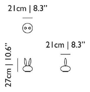 Pet Light Table Lamp by Moooi, size drawing: Purr (rabbit)