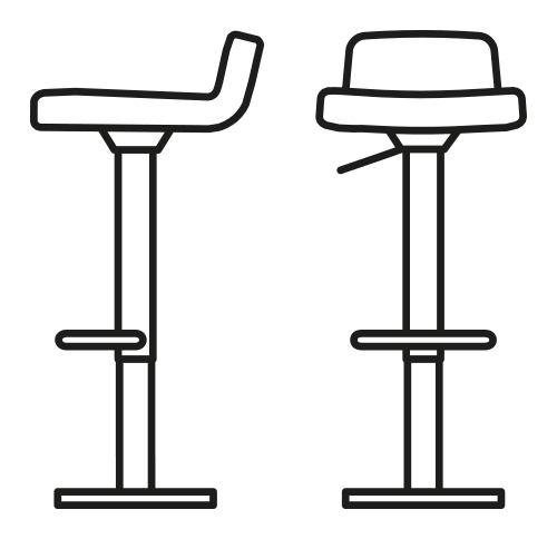 Riley Stool by Connubia, size drawing
