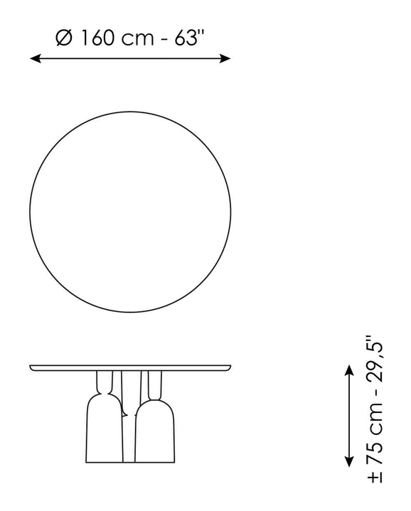 Cop Dining Table by Bonaldo, size drawing 8
