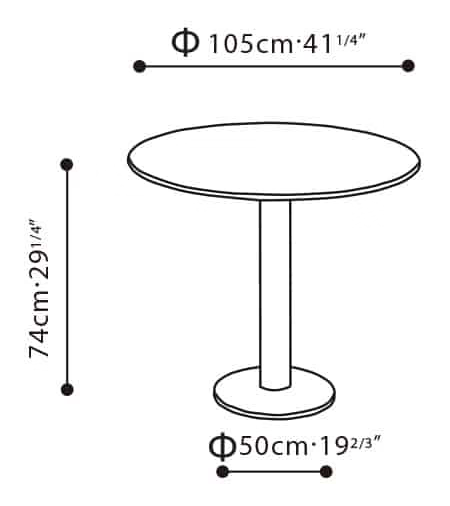 Hanna Dining Table by Camerich, size drawing
