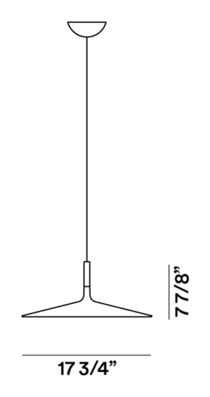 Aplomb Large Pendant Lamp by Foscarini, size drawing