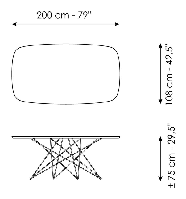 Octa Extendable Dining Table by Bonaldo, size drawing 6