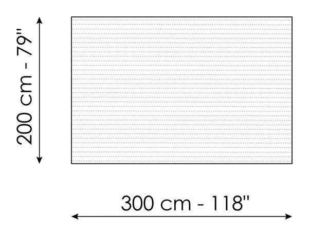 Amman Rug by Bonaldo, size drawing: Amman 200 x 300