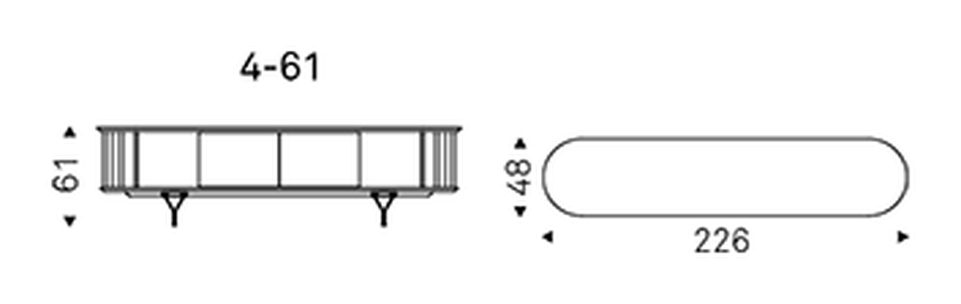 Costes TV Stand by Cattelan Italia, size drawing 1