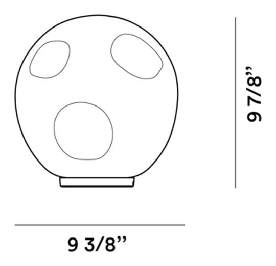 Hoba Table Lamp by Foscarini, size drawing: Hoba Media