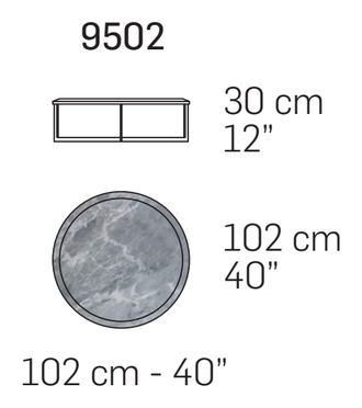 Grancircolo Coffee Table by Nicoline, size drawing