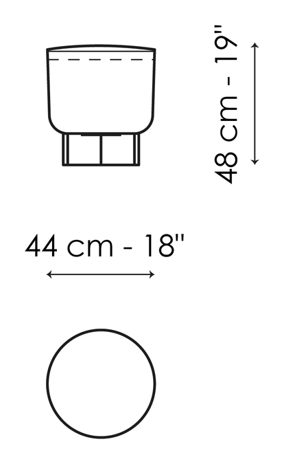 Belt & Cross Ottoman by Bonaldo, size drawing: Cross
