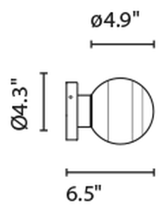 Dipping Light Wall Lamp A2-13 by Marset, size drawing