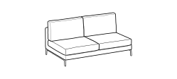 Artis Sofa by Ditre Italia, size drawing: 3-seat central element