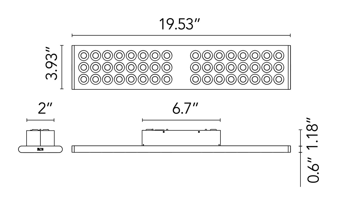 Workmates Surface Large Ceiling Light by Flos, size drawing