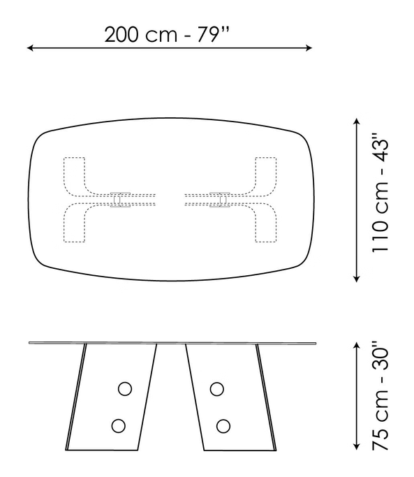 Botón Dining Table by Bonaldo, size drawing 1