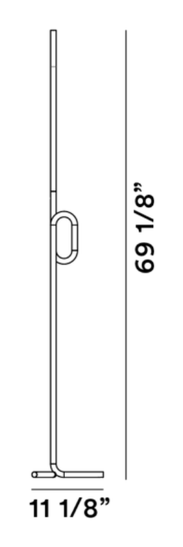Tobia Floor Lamp by Foscarini, size drawing