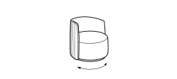 Chloé Armchair by Ditre Italia, size drawing: Swivel armchair Luxury