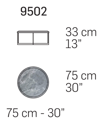Round Coffee Table by Nicoline, size drawing