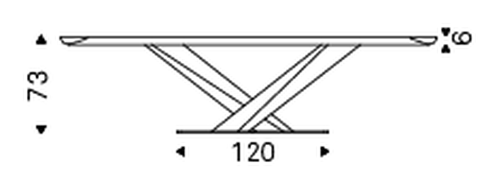 Stratos Keramik Premium Dining Table by Cattelan Italia, size drawing 5