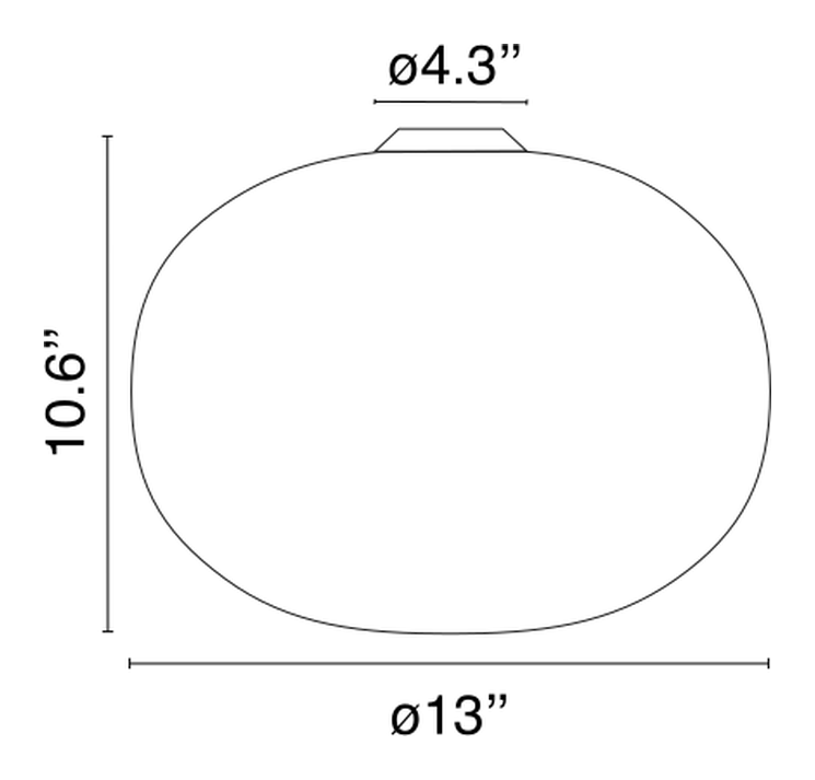 Glo-Ball Wall/Ceiling Lamp by Flos, size drawing: Glo-Ball Ceiling 1