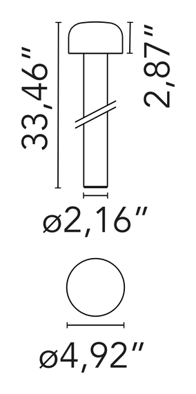 Bellhop Bollard Light by Flos, size drawing 4
