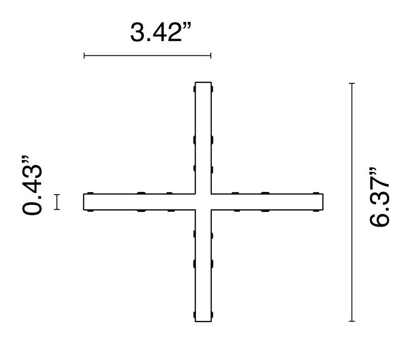 Zero Track Pro Recessed System by Flos, size drawing: X Connector