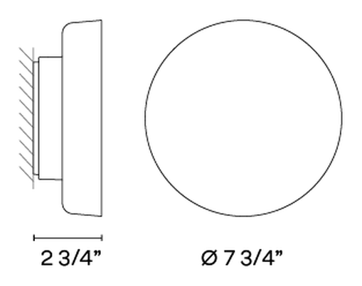 Dots Glass Wall Lamp by Vibia, size drawing