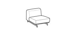 St. Germain Sofa by Ditre Italia, size drawing: 1-seat central element
