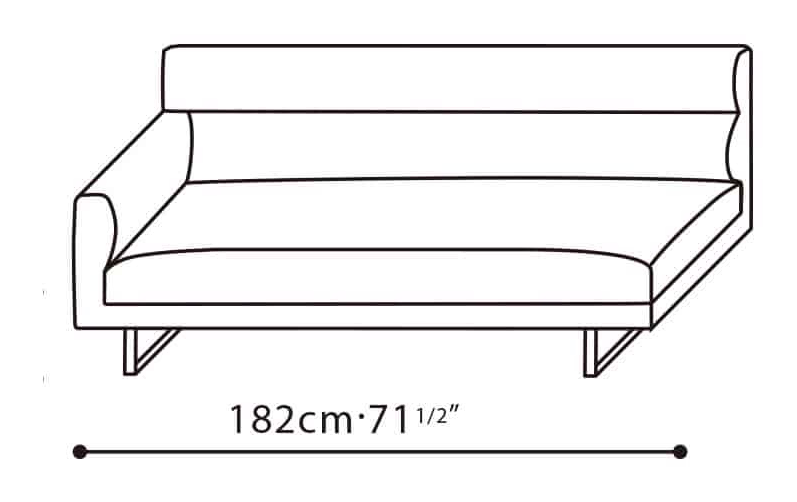 Amor-35 Sofa by Camerich, size drawing: C01B0106