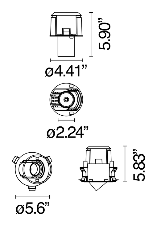 Johnny 120 Light Module by Flos, size drawing