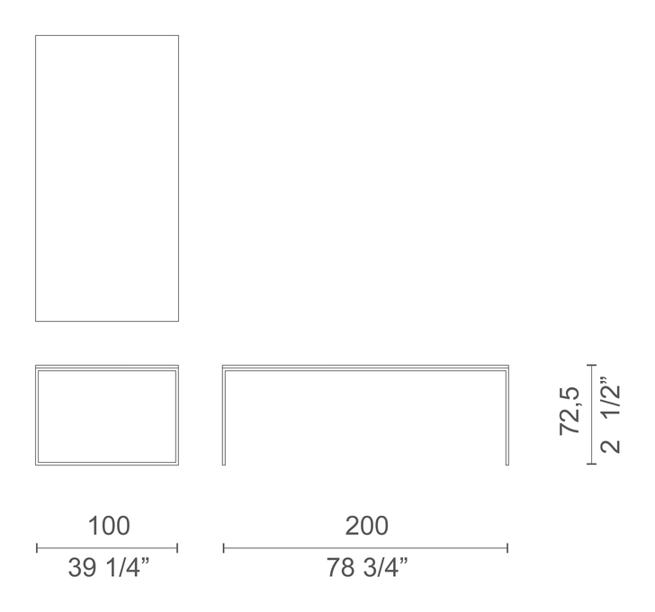 Fronzoni '64 Table by Cappellini, size drawing: FR_27