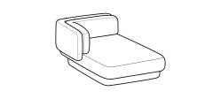 Vento Sofa by Ditre Italia, size drawing: Island