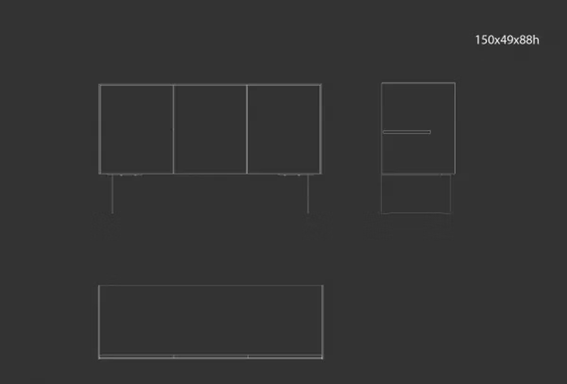 Kala Sideboard by Sovet, size drawing 3