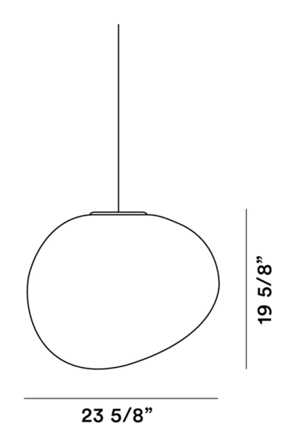 Gregg Outdoor Pendant Lamp by Foscarini, size drawing: Poly Gregg XL