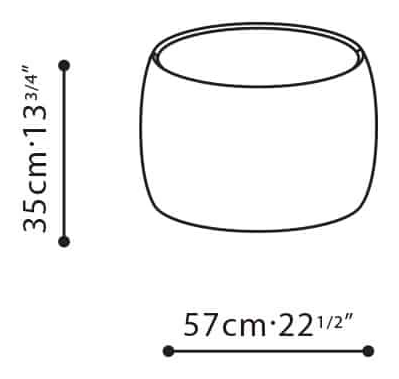 Drum Ottoman by Camerich, size drawing: C06A1101