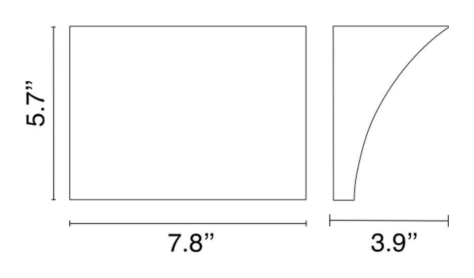Pochette Wall Lamp by Flos, size drawing
