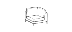 Artis Sofa by Ditre Italia, size drawing: Square corner