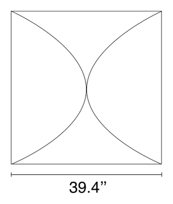 Ariette Wall/Ceiling Lamp by Flos, size drawing: Ariette 2