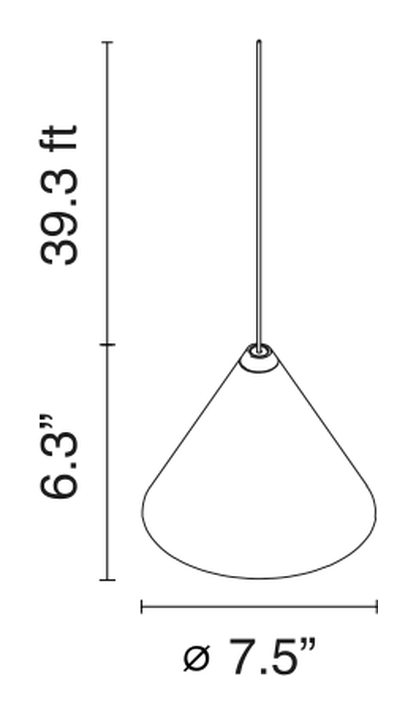 String Light Pendant System by Flos, size drawing: String Light