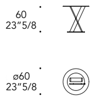 Mister X 55 Side Table by Reflex, size drawing