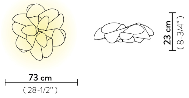 Étoile Ceiling/Wall Lamp by Slamp, size drawing