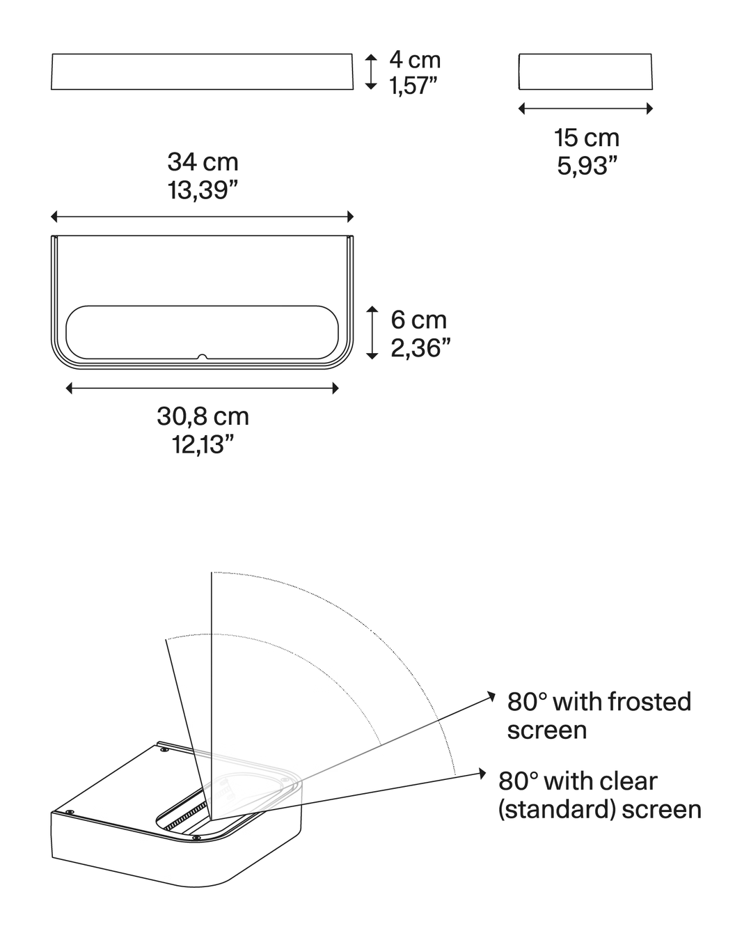 Shift Wall Lamp by Lodes, size drawing: Shift Large