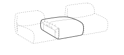 Melville Sofa by Ditre Italia, size drawing: Central element base