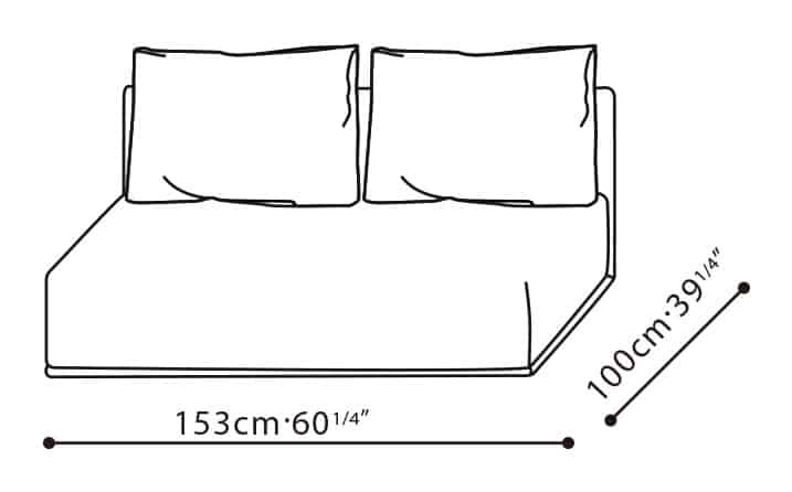 Elan-40 Sofa by Camerich, size drawing: C01B0207