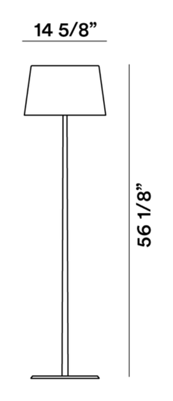 Lumiere XX Floor Lamp by Foscarini, size drawing