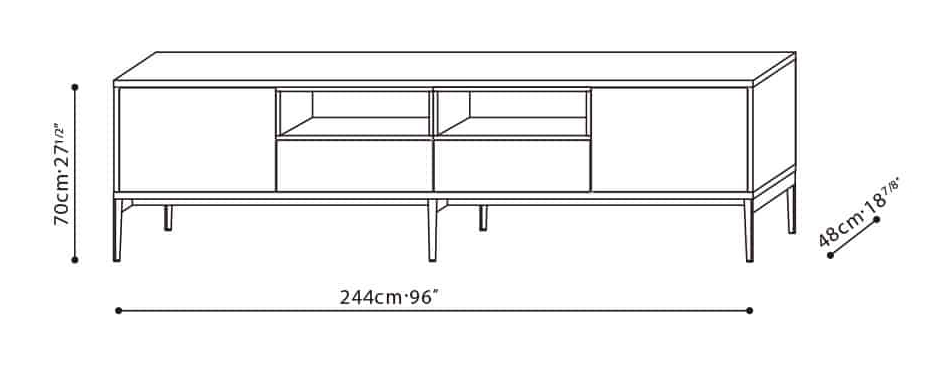 Pixel Cabinet by Camerich, size drawing: C0400203 + B4100203.3A (High feet)