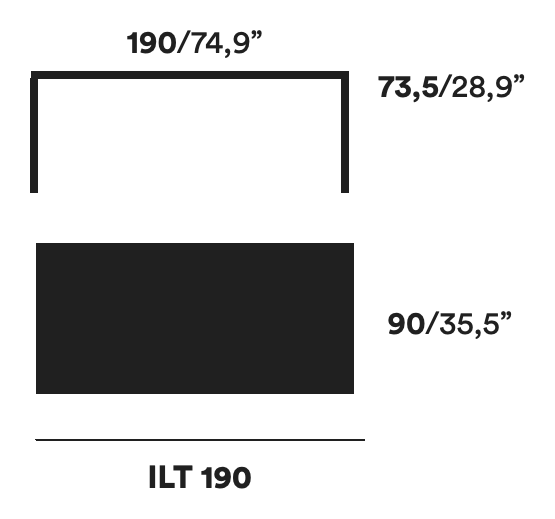 ILtavolo Dining Table by Opinion Ciatti, size drawing: ILT 190