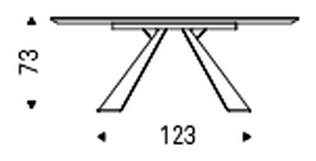 Eliot Keramik Dining Table by Cattelan Italia, size drawing 1